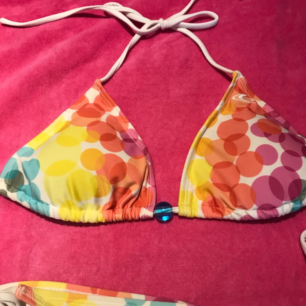 Rip Curl Bikini White With Multi Color Bubble Pri… - image 3